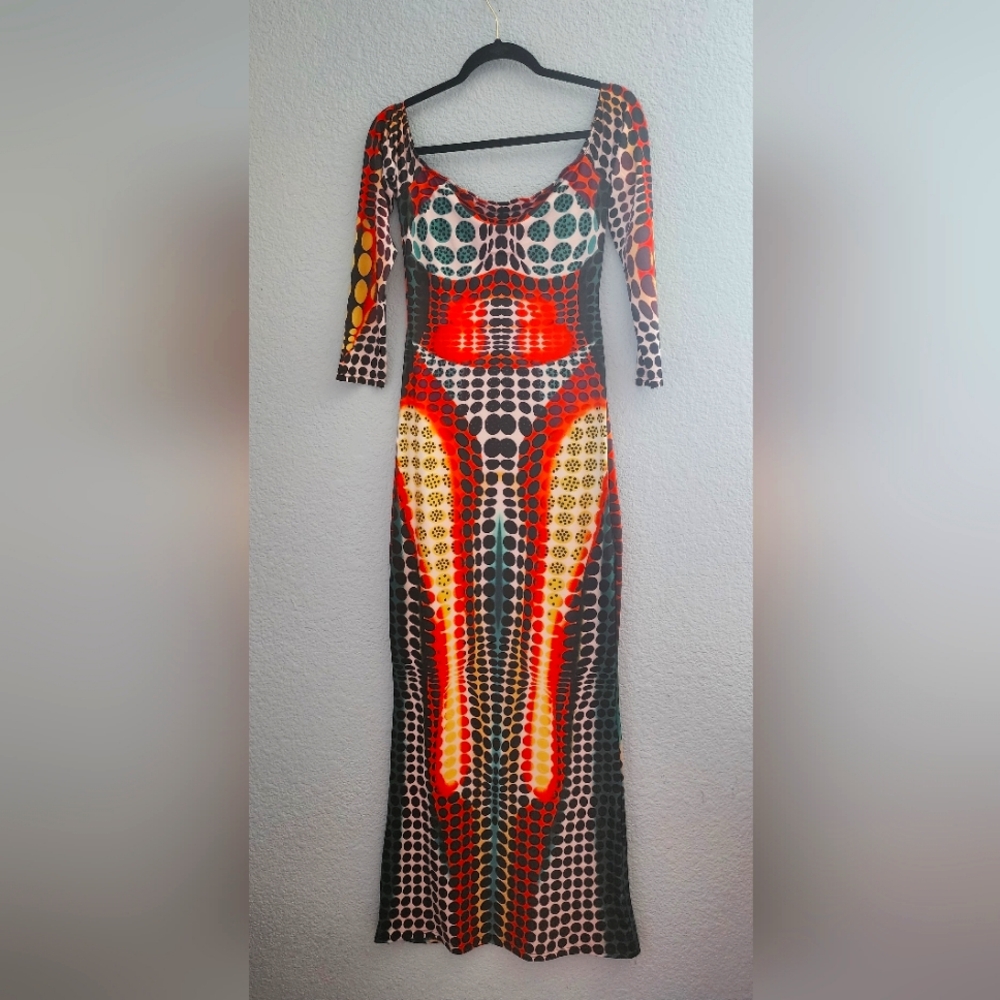 Colorful Geometric Maxi Dress